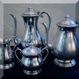 S24. Kirk Stieff 4-piece pewter tea and coffee set. 
